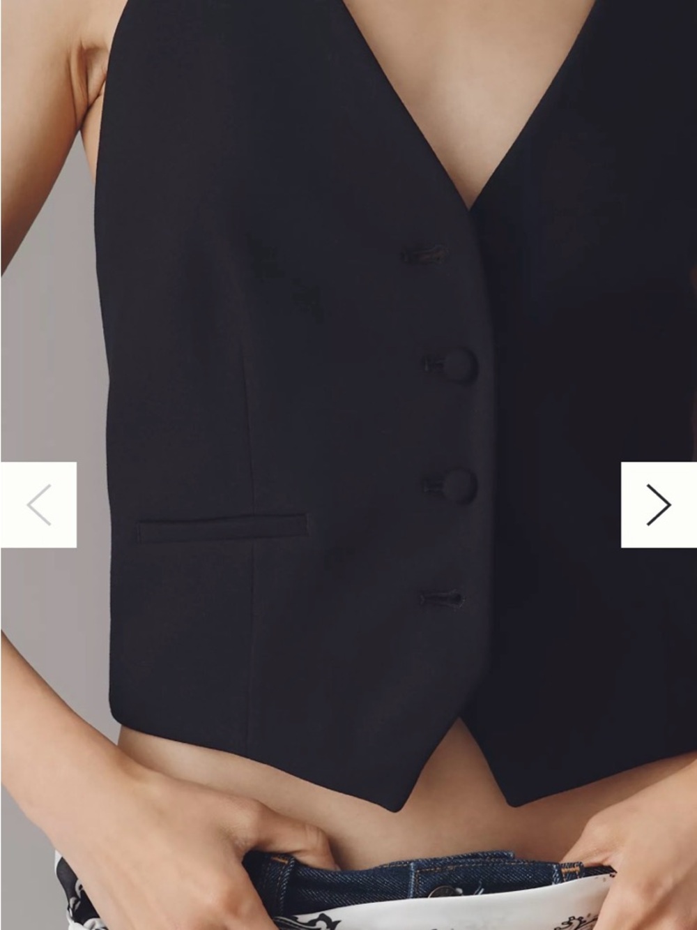 Anthropologie Black Tailored Vest